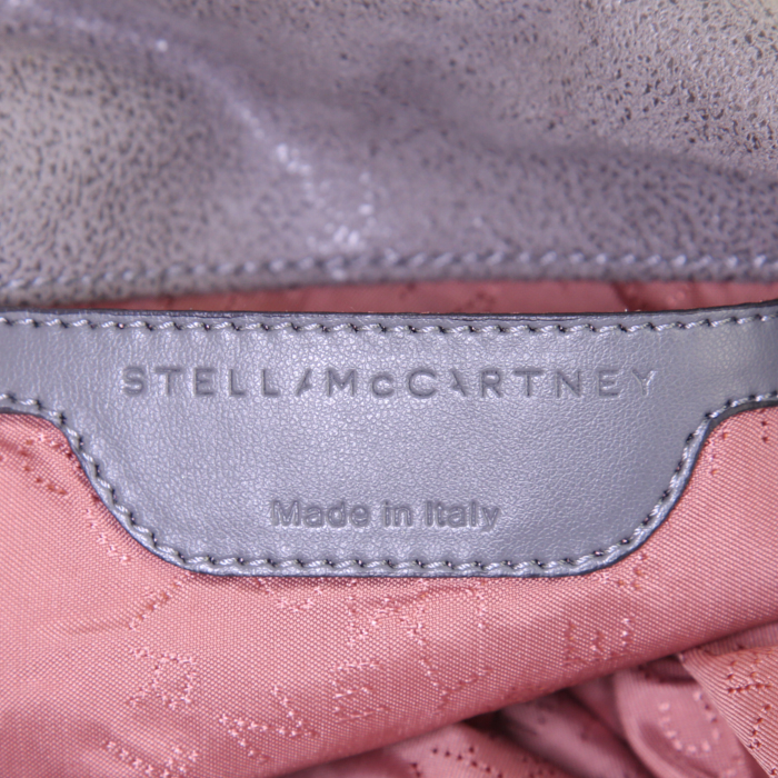 Bolso de mano Stella McCartney Falabella mini en lona gris - Detail D4