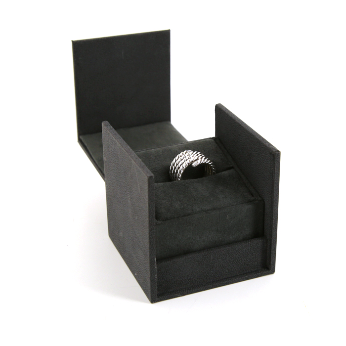 Bague David Yurman Cable Classique en argent et diamants - Detail D2
