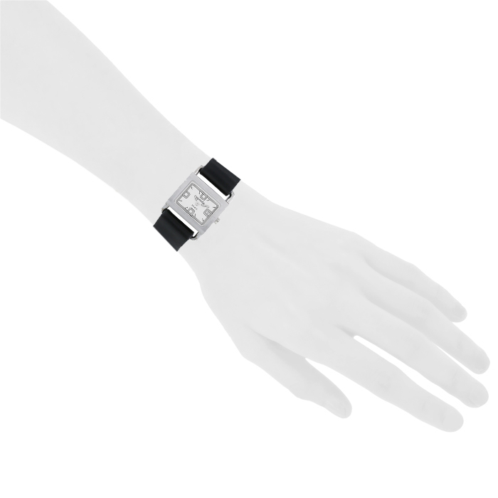Hermes Barenia watch in stainless steel Ref:  BA1.210 Circa  1990 - Detail D1