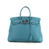 Bolso de mano Hermès Birkin Ghillies en cuero togo azul y cuero swift azul - 360 thumbnail