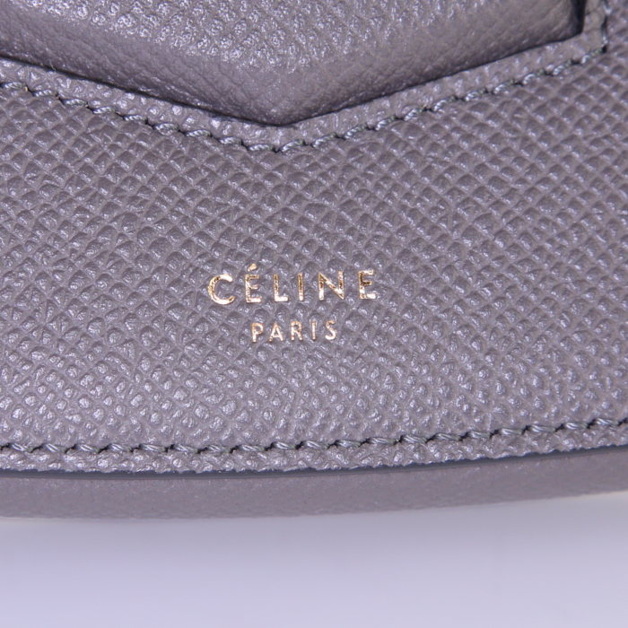 Borsa a tracolla Céline Trotteur modello medio in pelle grigia - Detail D3
