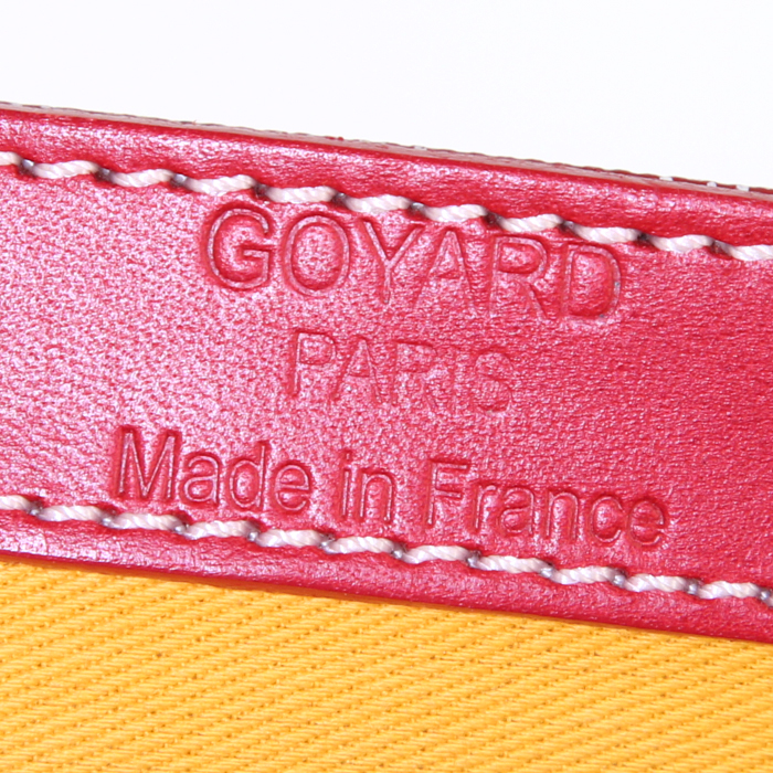 Goyard Comores shopping bag in red monogram canvas and red leather - Detail D3