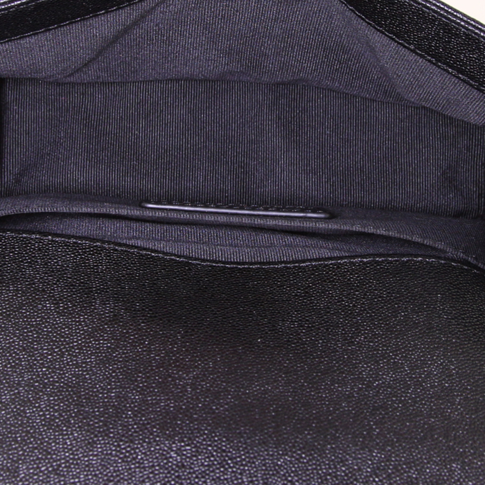 Chanel Mini Boy small model shoulder bag in black chevron quilted leather - Detail D3