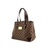 Louis Vuitton Hampstead shopping bag in ebene damier canvas and brown leather - 00pp thumbnail