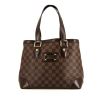 Shopping bag Louis Vuitton Hampstead in tela a scacchi ebana e pelle marrone - 360 thumbnail