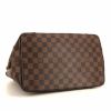 Shopping bag Louis Vuitton Hampstead in tela a scacchi ebana e pelle marrone - Detail D4 thumbnail