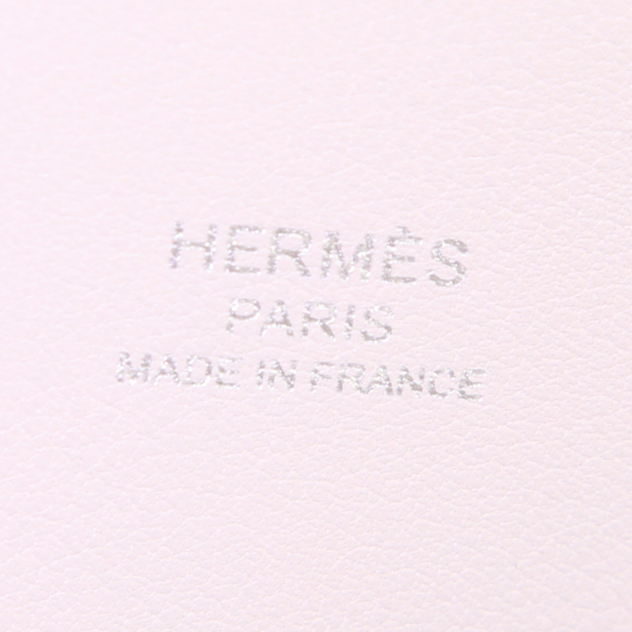 Borsa a tracolla Hermes Bolide mini in pelle Swift beige con motivo - Detail D4