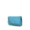 Borsa a tracolla Chanel Wallet on Chain in pelle blu a fiori - 00pp thumbnail