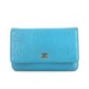 Borsa a tracolla Chanel Wallet on Chain in pelle blu a fiori - 360 thumbnail