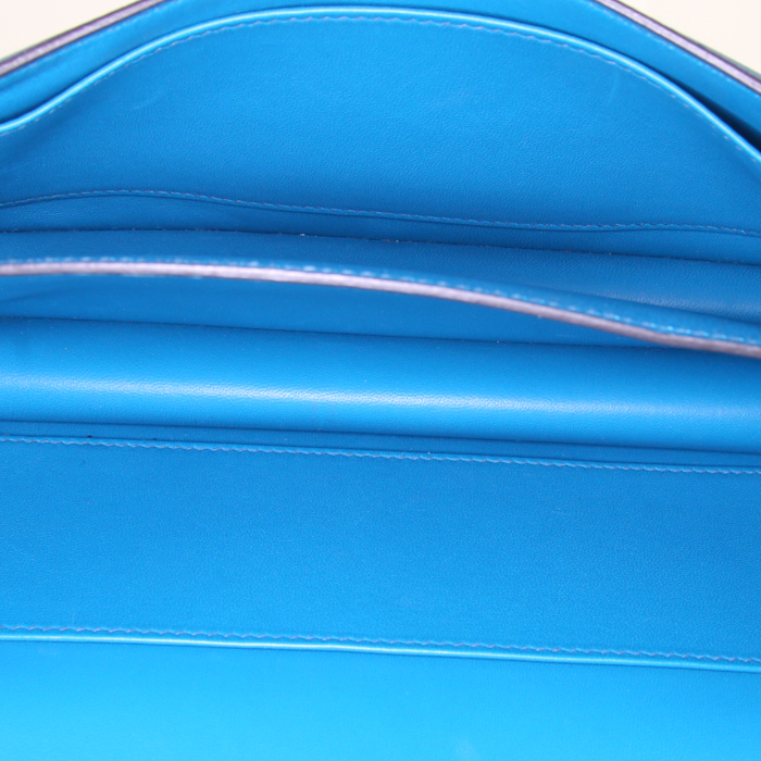 Hermès Constance Elan handbag in blue epsom leather - Detail D3