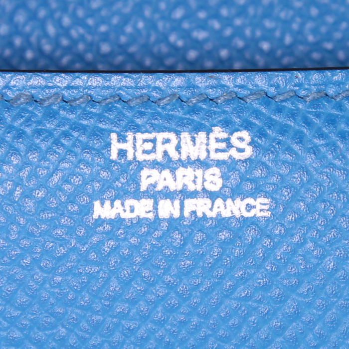 Sac à main Hermès Constance Elan en cuir epsom bleu - Detail D4