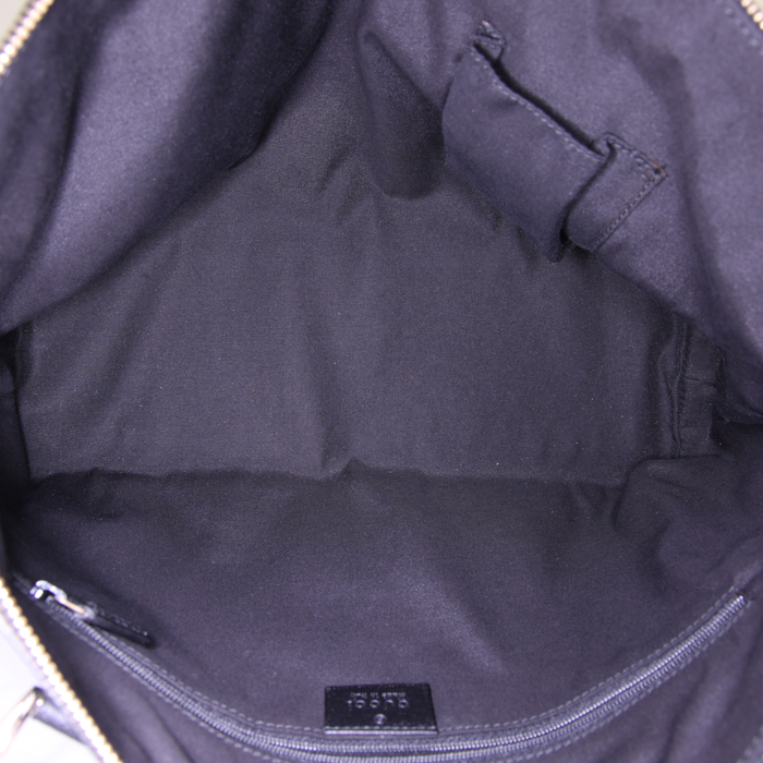 Gucci handbag in black monogram canvas and black leather - Detail D2