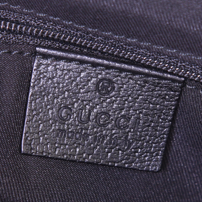 Borsa Gucci in tela monogram nera e pelle nera - Detail D3