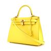 Hermes Kelly 28 cm handbag in yellow Lime epsom leather - 00pp thumbnail