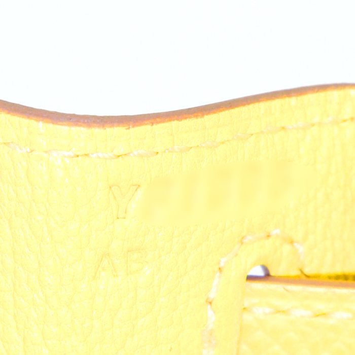 Borsa Hermes Kelly 28 cm in pelle Epsom giallo Lime - Detail D5