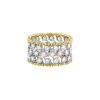 Buccellati 3 File Fogliette ring in yellow gold,  white gold and diamonds - 00pp thumbnail