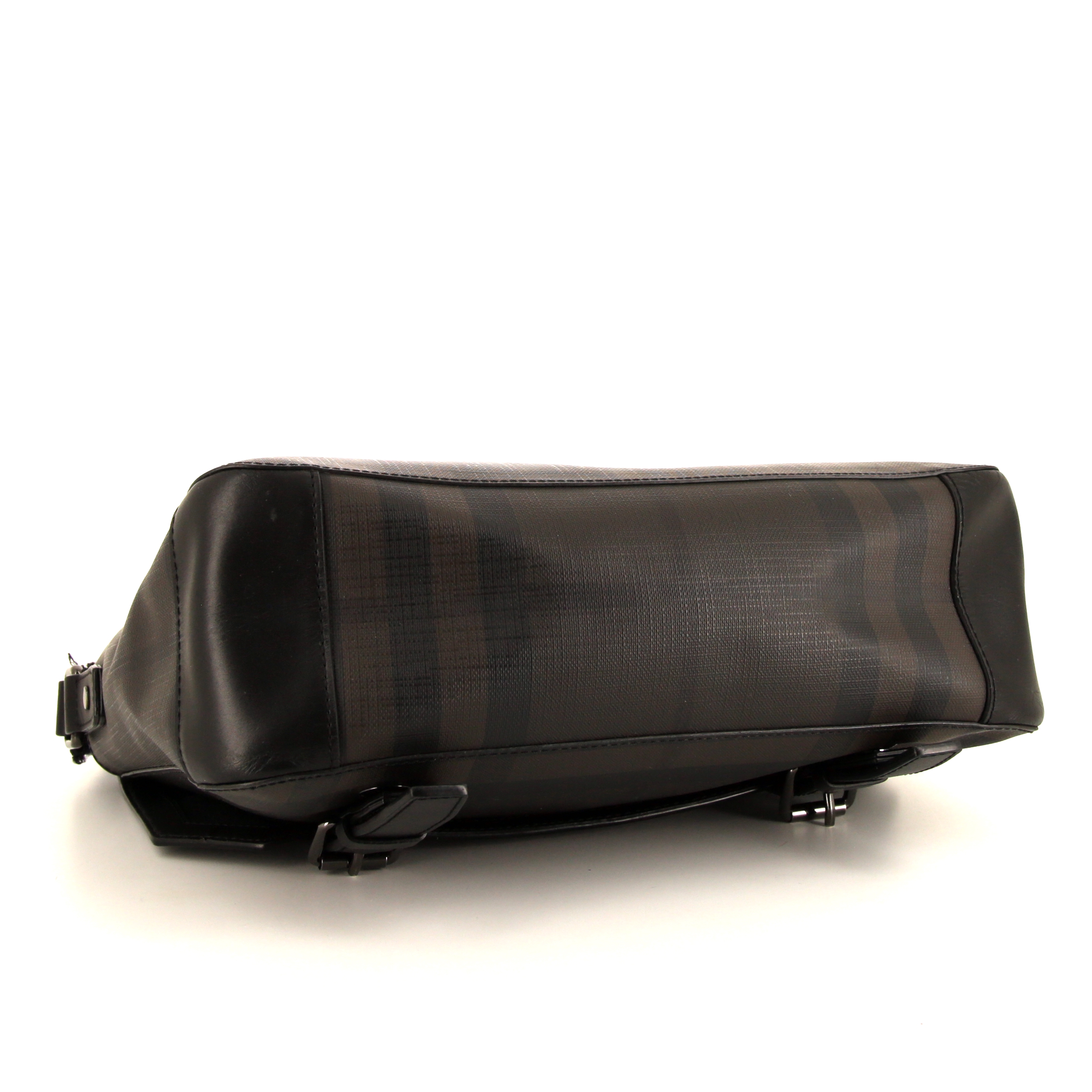 Burberry Messenger shoulder bag in brown canvas - Detail D4