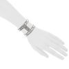 Hermès Touareg cuff bracelet in silver - Detail D1 thumbnail