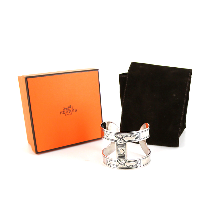 Bracelet manchette Hermès Touareg en argent