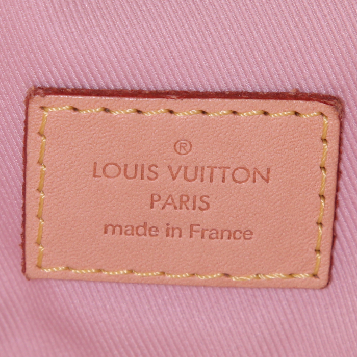 Sac cabas Louis Vuitton Graceful moyen modèle en toile damier azur et cuir naturel - Detail D3