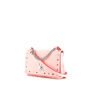 Bolso de mano Louis Vuitton Lockme en cuero rosa