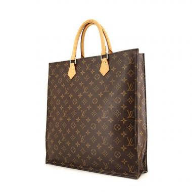 Bolso Cabás Louis Vuitton Louis Vuitton Sac Plat en lona Monogram marrón y cuero natural