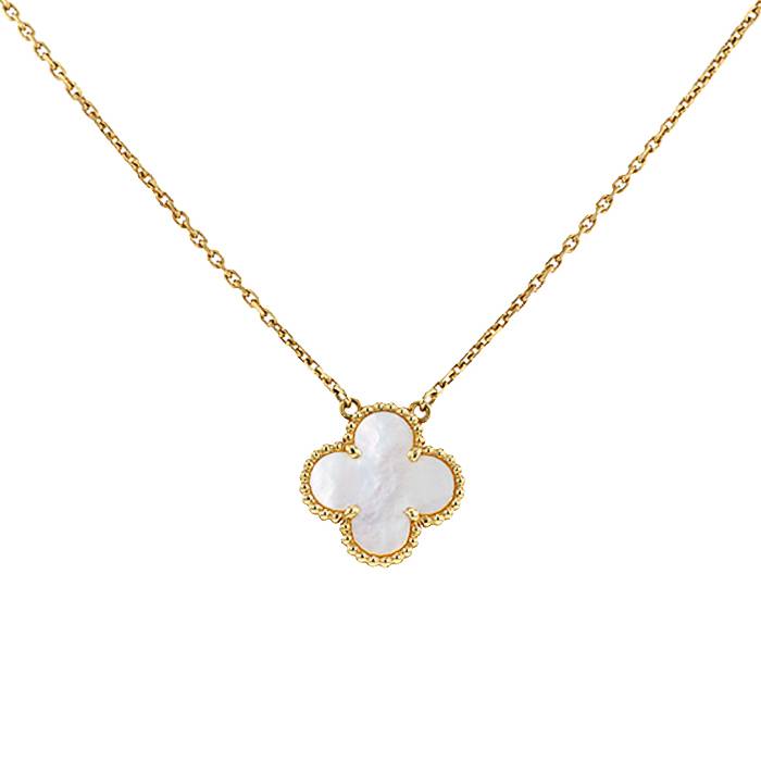 Collana Van Cleef & Arpels Alhambra Vintage in oro giallo e madreperla bianca