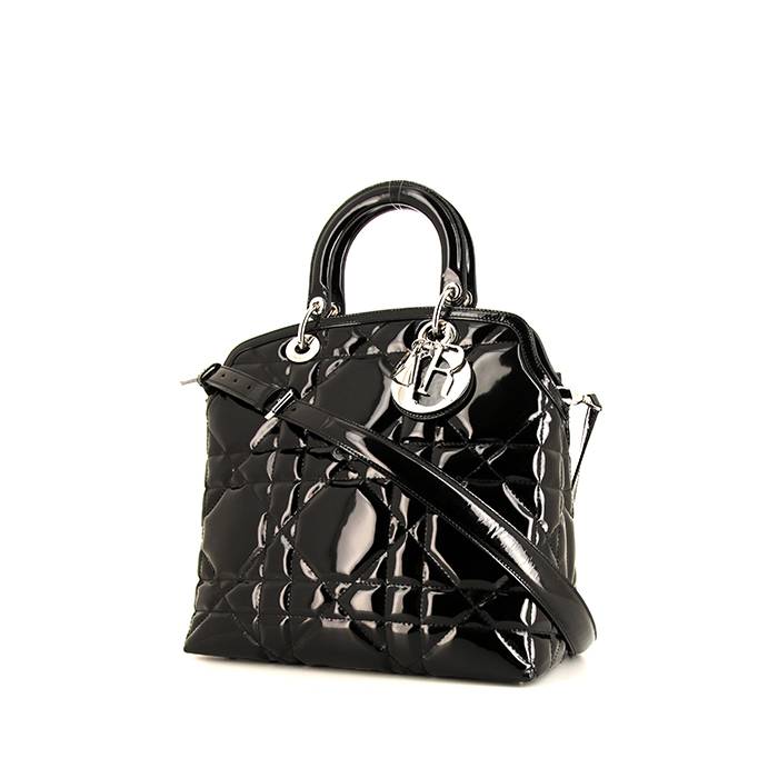 Túi Medium Lady Dior Bag đen bóng cannage calfskin GHW best quality