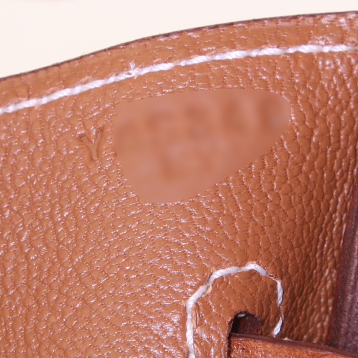 Hermes Birkin 30 cm handbag in fawn Barenia leather - Detail D4