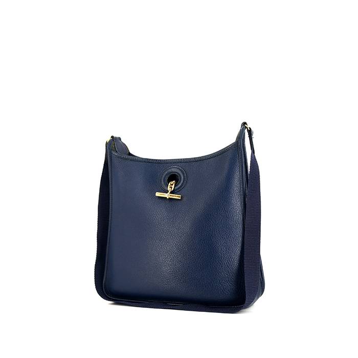 HERMES Evelyne II Bag in Blue Taurillon Leather - Occasion Certified