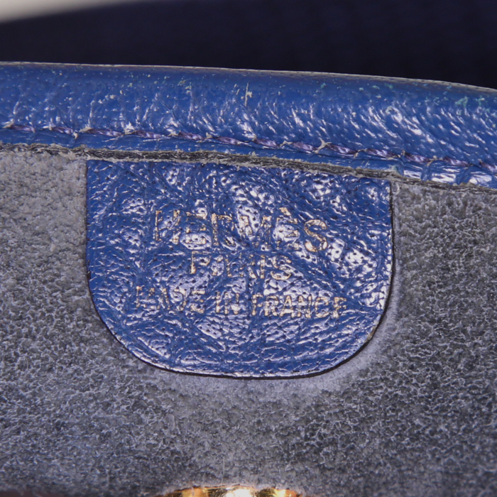 Borsa a tracolla Hermes Vespa in pelle togo blu - Detail D3