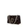 Gucci Dionysus shoulder bag in brown velvet and black patent leather - 00pp thumbnail
