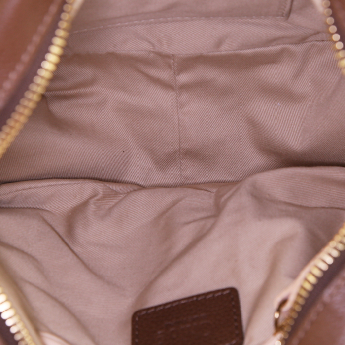 Chloé Paraty handbag in brown grained leather - Detail D3