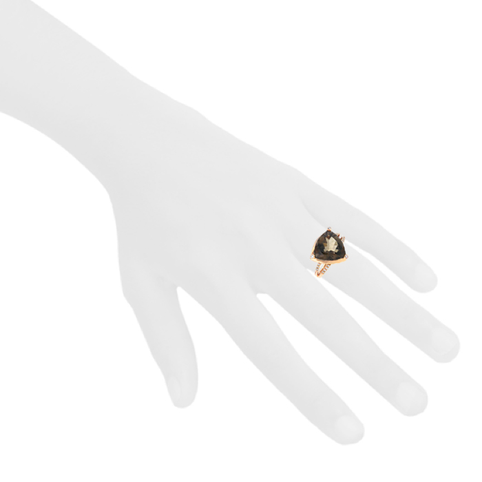 Bague Mauboussin Mes Couleurs à Toi en or rose et diamants et en quartz fumé - Detail D1