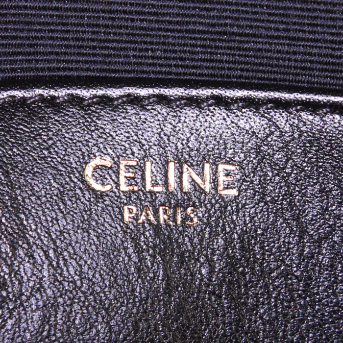 Bolso bandolera Celine en cuero acolchado negro y cuero liso negro - Detail D3