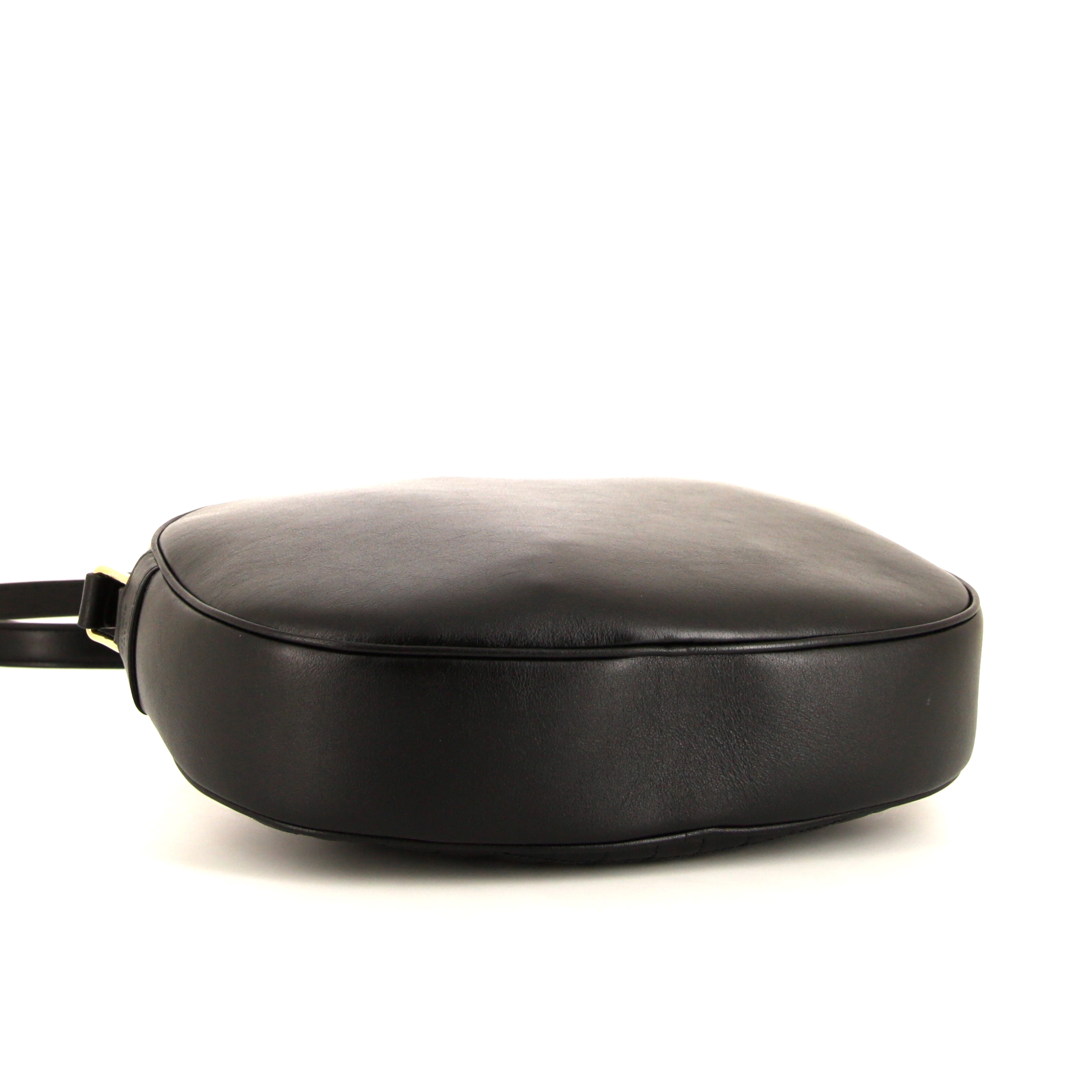 Bolso bandolera Celine en cuero acolchado negro y cuero liso negro - Detail D4