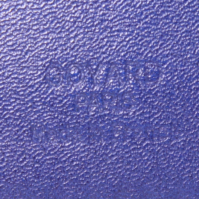 Porte-cartes Goyard en toile Goyardine bleue et cuir bleu - Detail D2