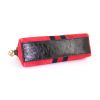 Borsa a tracolla Gucci Ophidia in tessuto scamosciato rosso e pelle verniciata nera - Detail D4 thumbnail