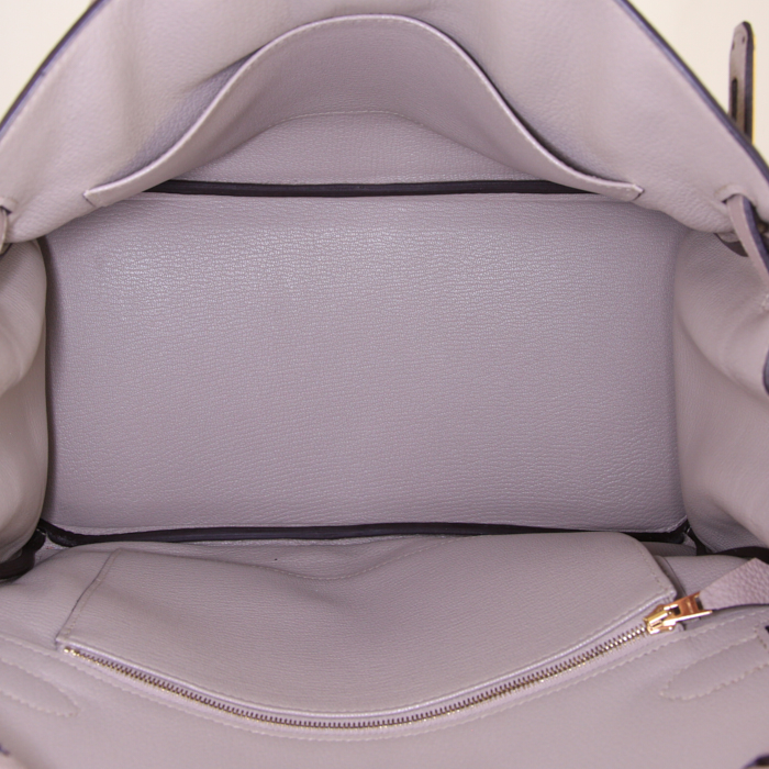 Borsa Hermes Birkin 30 cm in pelle togo grigio tortora - Detail D2