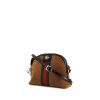 Gucci Ophidia shoulder bag in brown suede and black patent leather - 00pp thumbnail