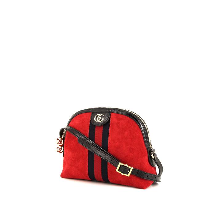 Gucci 90s Black Suede Monogram Hobo Shoulder Bag