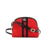 Gucci Ophidia shoulder bag in red suede and black patent leather - 360 thumbnail