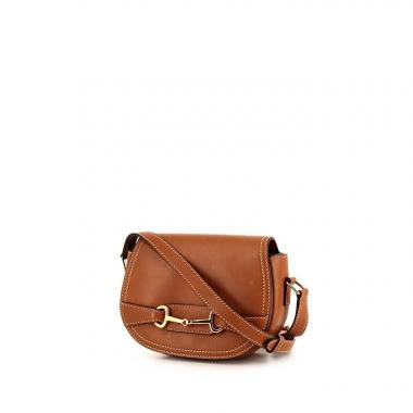 Bolso bandolera Celine Crécy modelo pequeño en cuero natural marrón