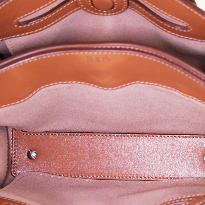 Borsa a tracolla Tod's Holly mini in pelle marrone - Detail D3