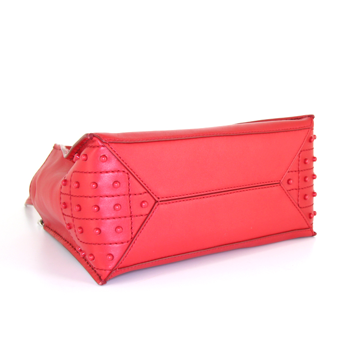 Sac bandoulière Tod's petit modèle en cuir rouge - Detail D5