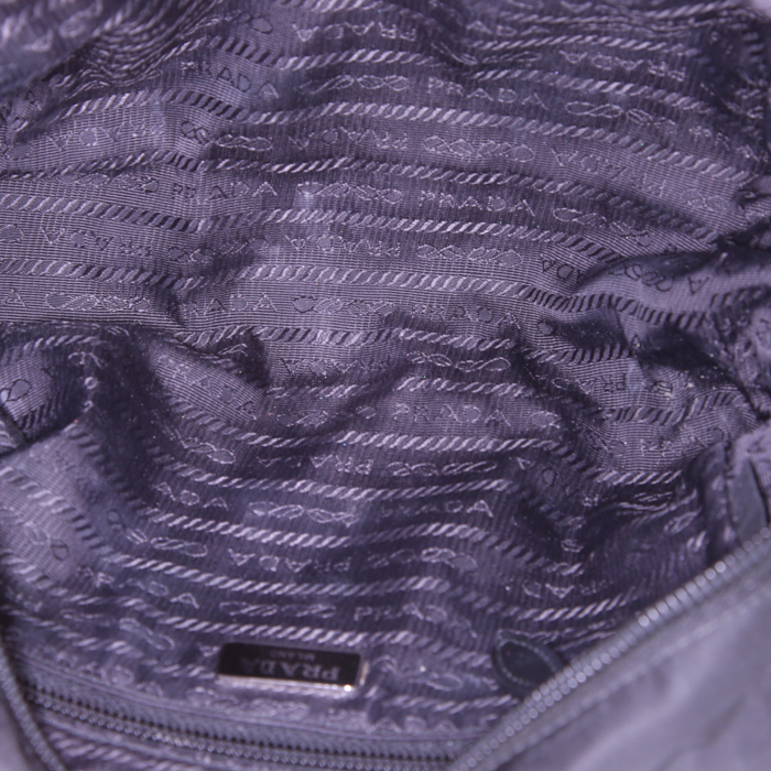 Pochette Prada en toile et cuir noir - Detail D2