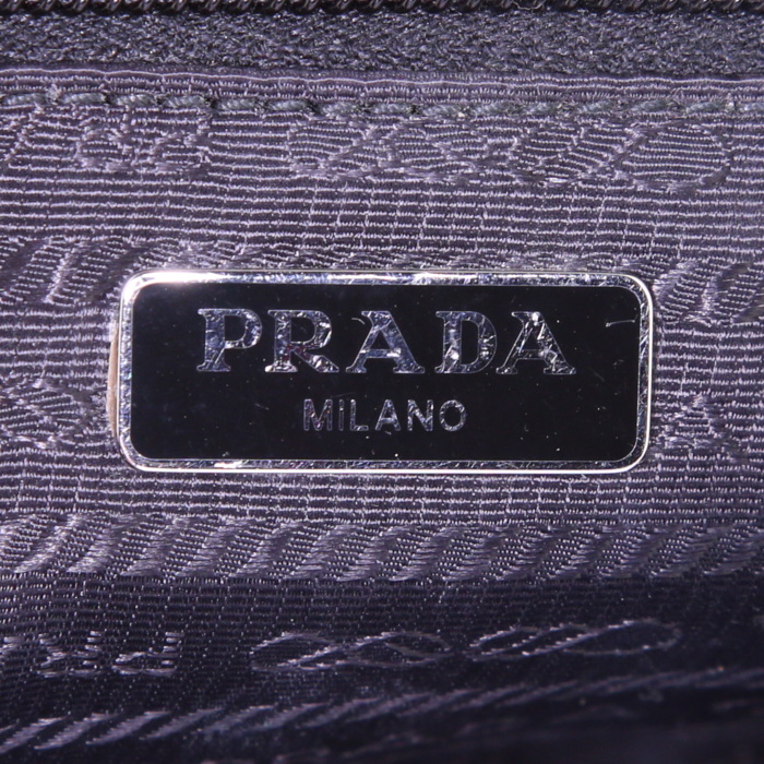 Prada pouch in canvas and black leather - Detail D3