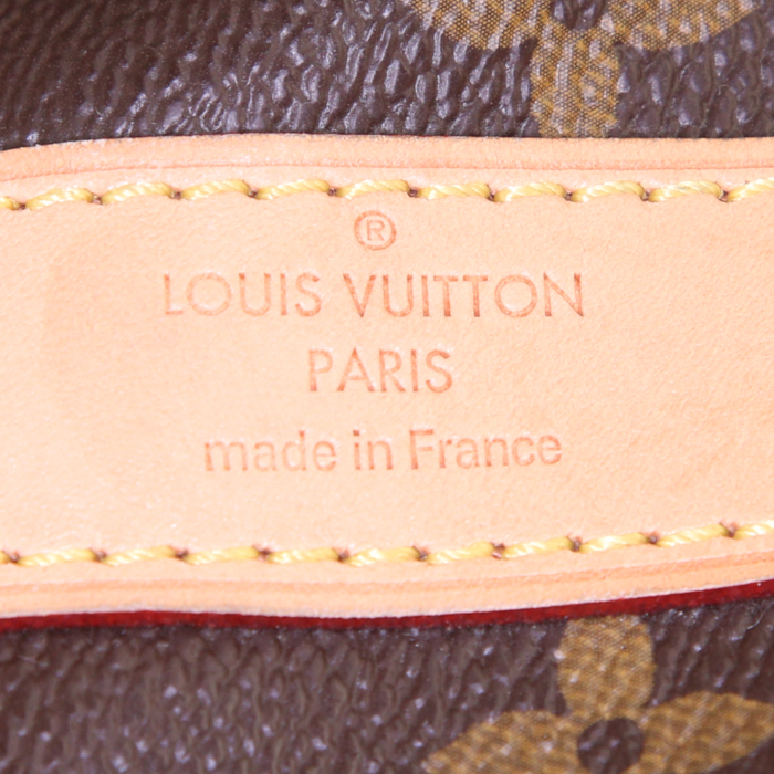 Louis Vuitton Keepall 50 cm travel bag in brown monogram canvas and natural leather - Detail D4