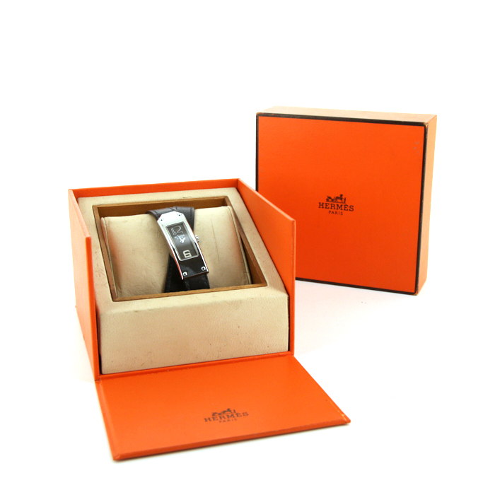 Hermes Kelly 2 wristwatch watch in stainless steel Ref:  KT1.210 Circa  2000 - Detail D2