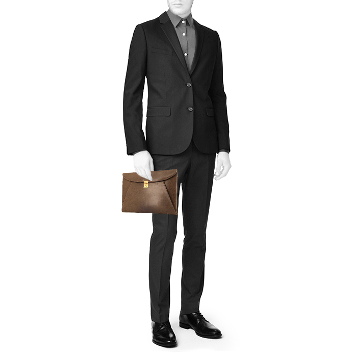 Gucci pouch in brown Pecari leather - Detail D1